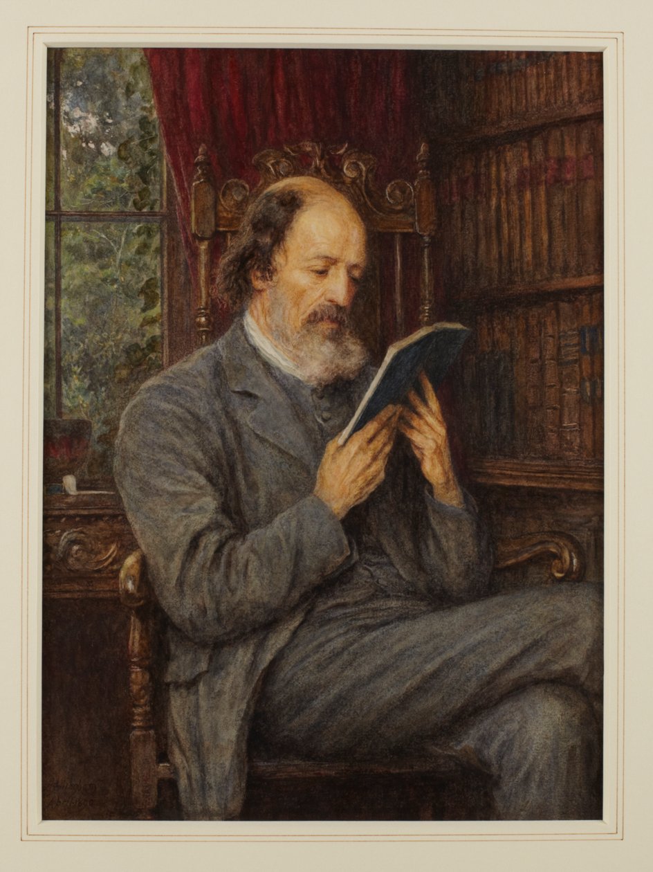 Lord Tennyson, 1890 (wc paperilla) tekijältä Helen Allingham