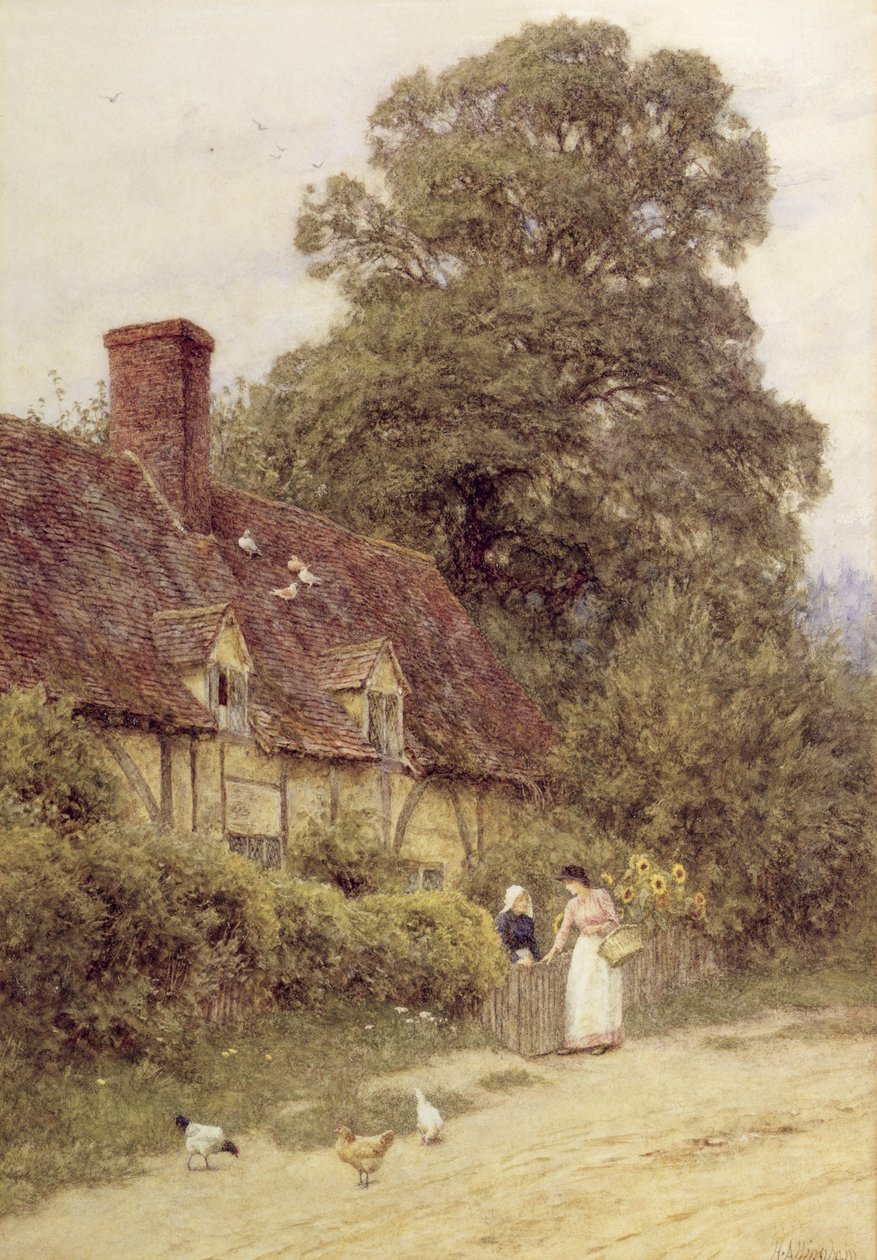 Old Post Office, Brook, lähellä Witleyä, Surrey tekijältä Helen Allingham