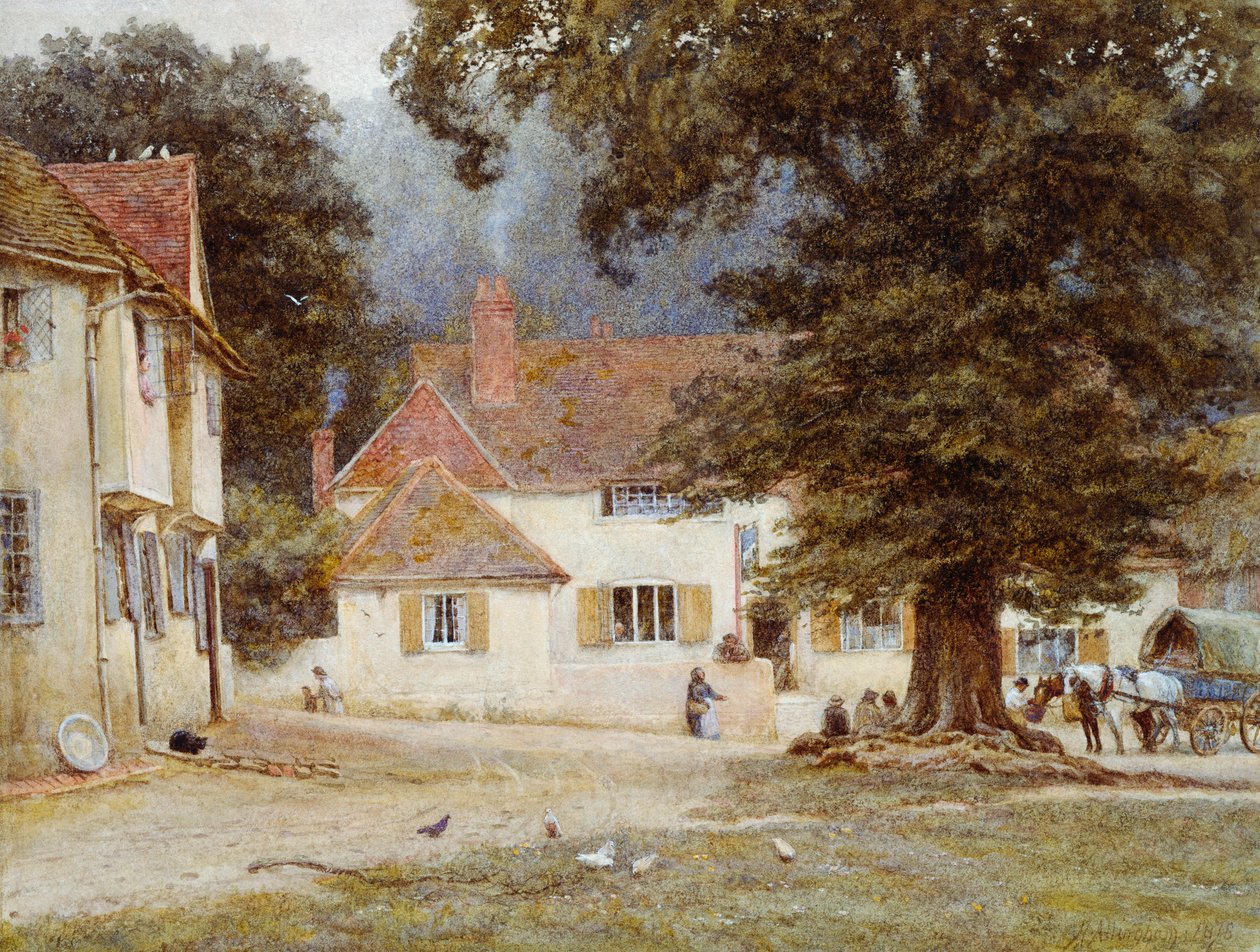Village Inn -kärry, 1878 tekijältä Helen Allingham