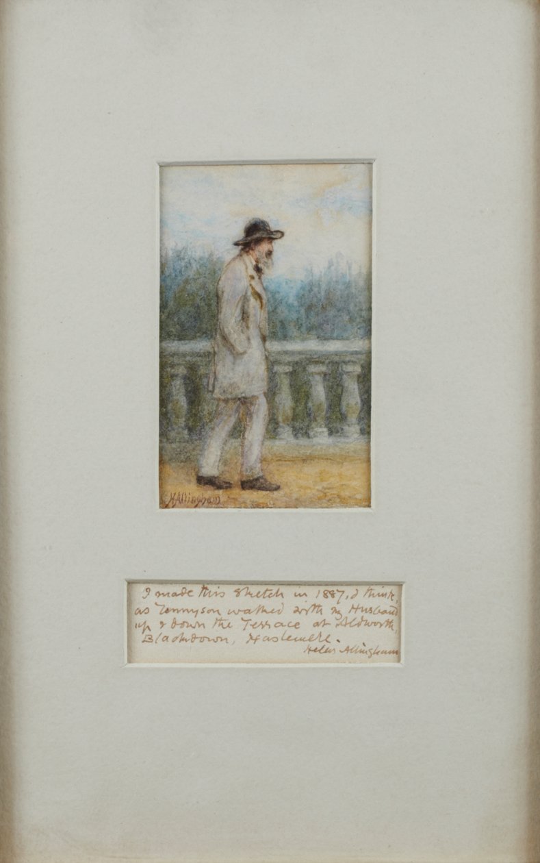 Alfred, Lord Tennyson puutarhassaan tekijältä Helen Allingham