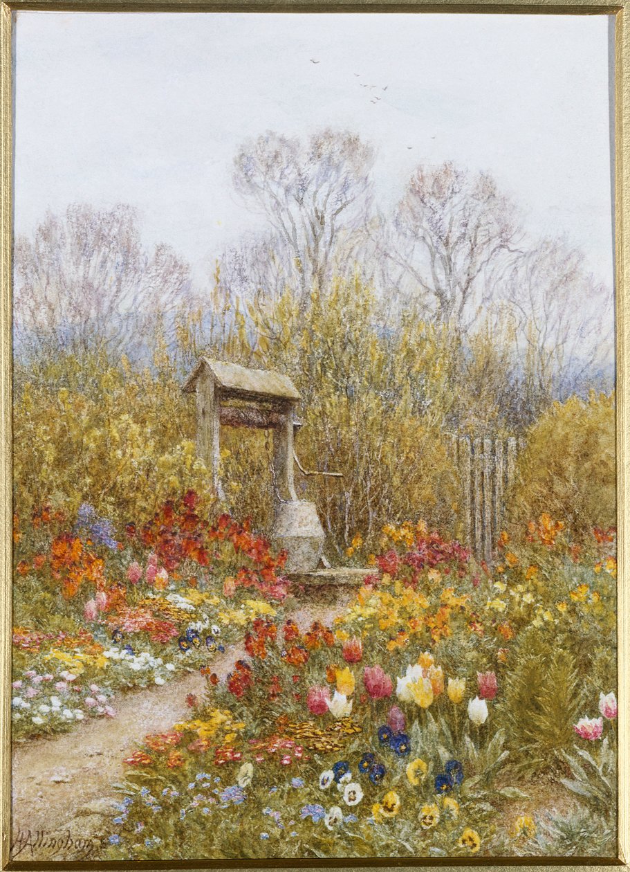Vanha kaivo, Brook, Surrey (akvarelli) tekijältä Helen Allingham