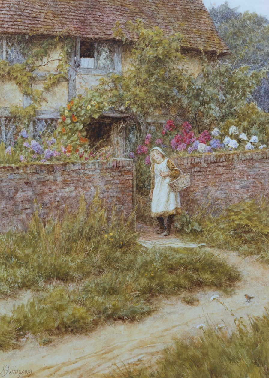 At Sandhills (akvarelli raapimalla paperille) tekijältä Helen Allingham