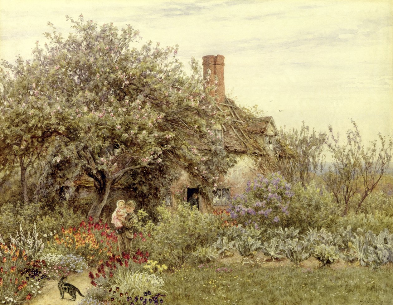 Lähellä Hambledonia (akvarelli paperille) tekijältä Helen Allingham