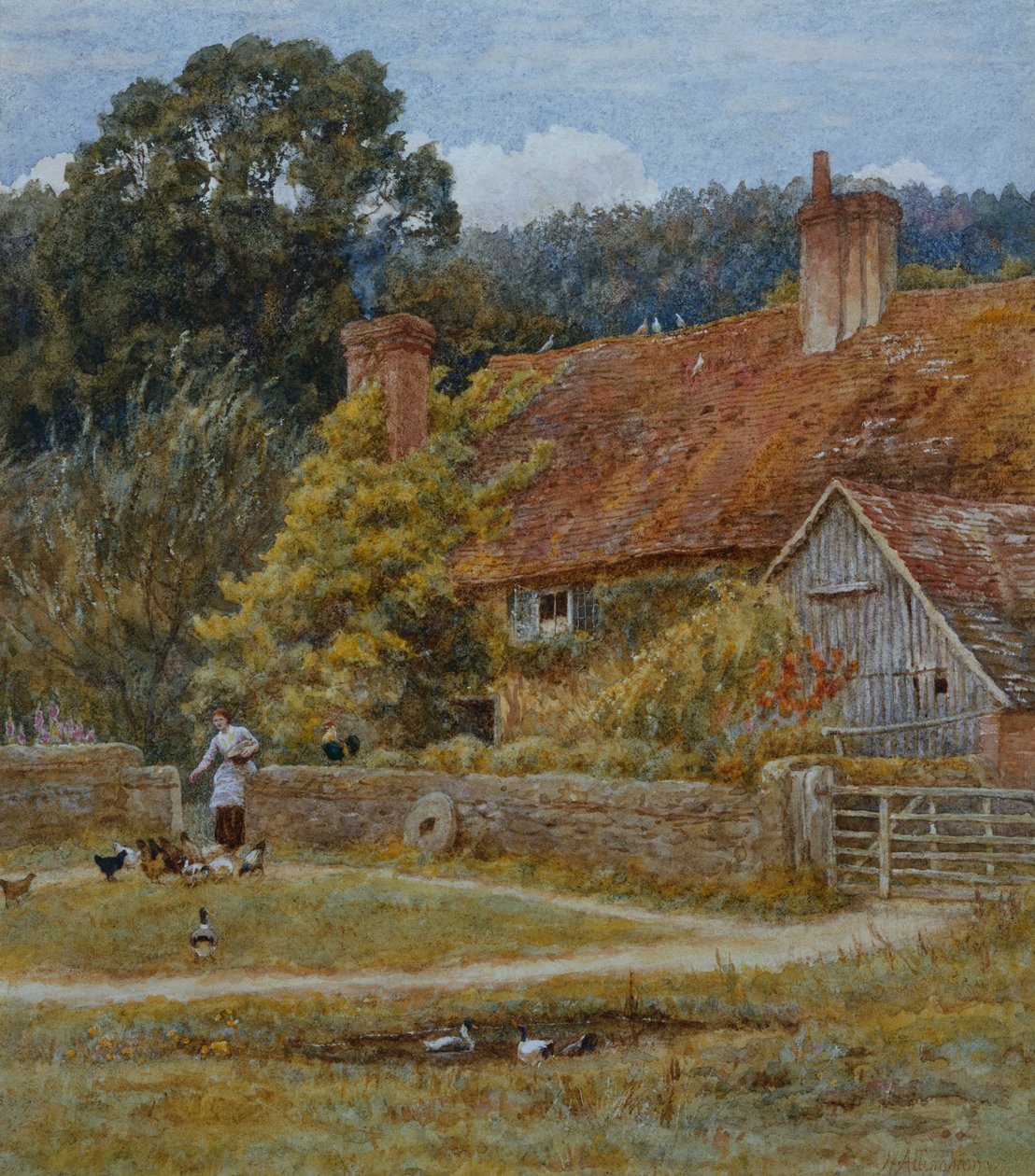 Netley Farm, Shere, Surrey, 1878 tekijältä Helen Allingham
