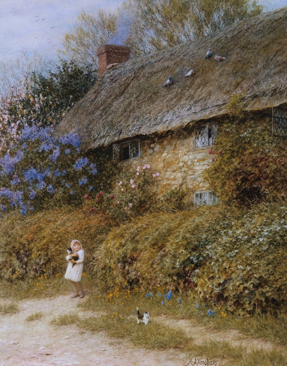 Vanha mökki Freshwaterissa, Isle of Wight tekijältä Helen Allingham