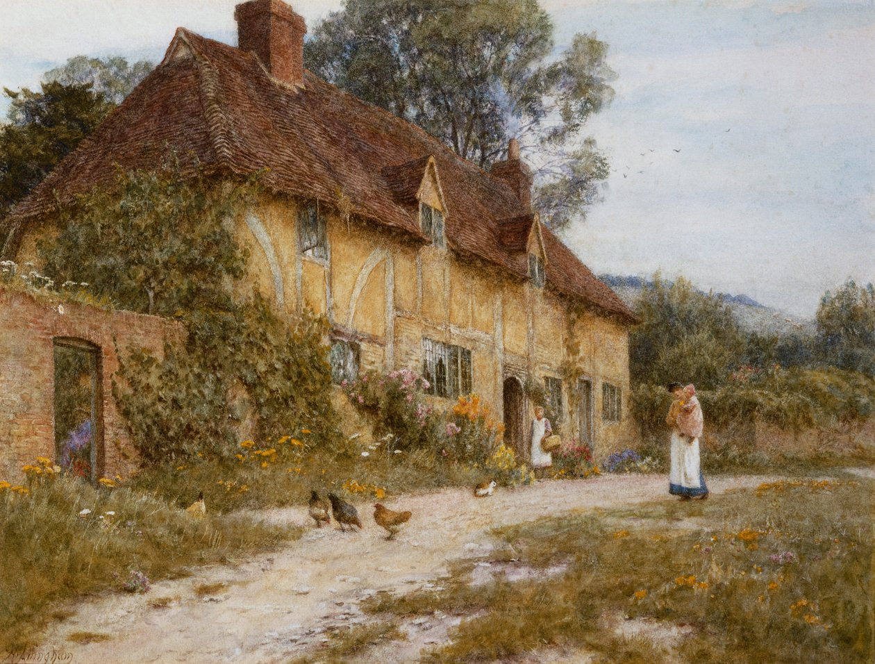 Vanha Kentish Mökki tekijältä Helen Allingham