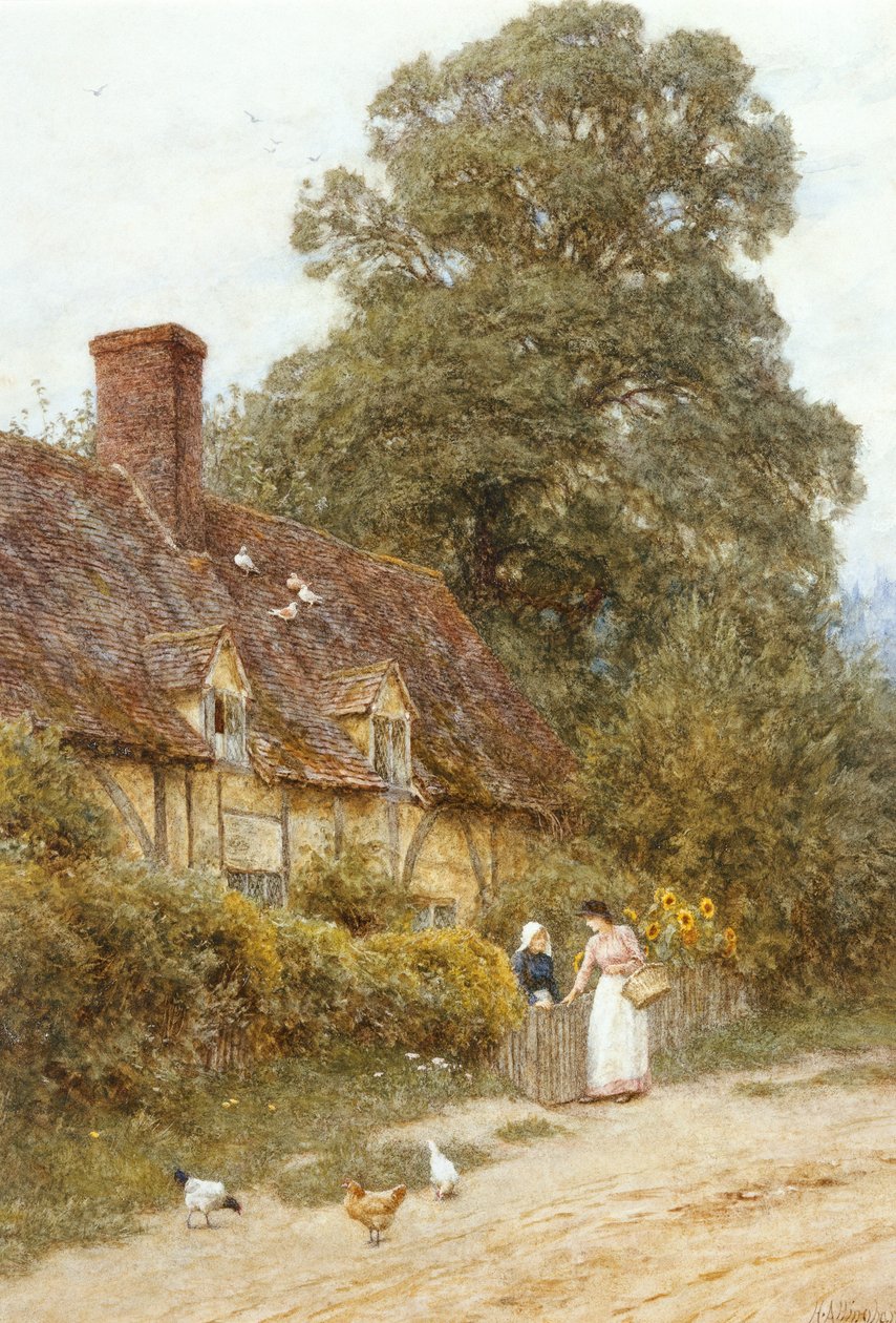 Old Post Office, Brook, lähellä Witleyä tekijältä Helen Allingham
