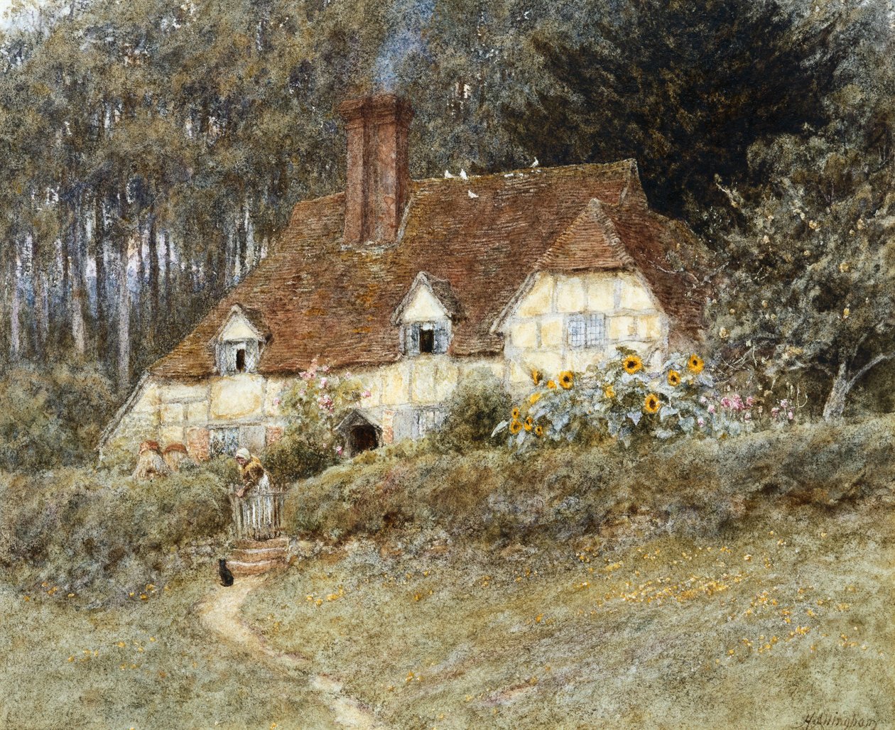 Vanha Surreyn mökki tekijältä Helen Allingham