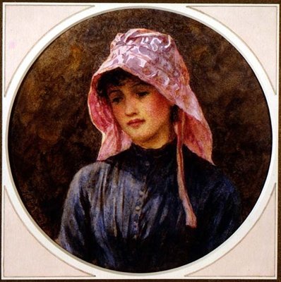 Tytön muotokuva (akvarelli paperille) tekijältä Helen Allingham