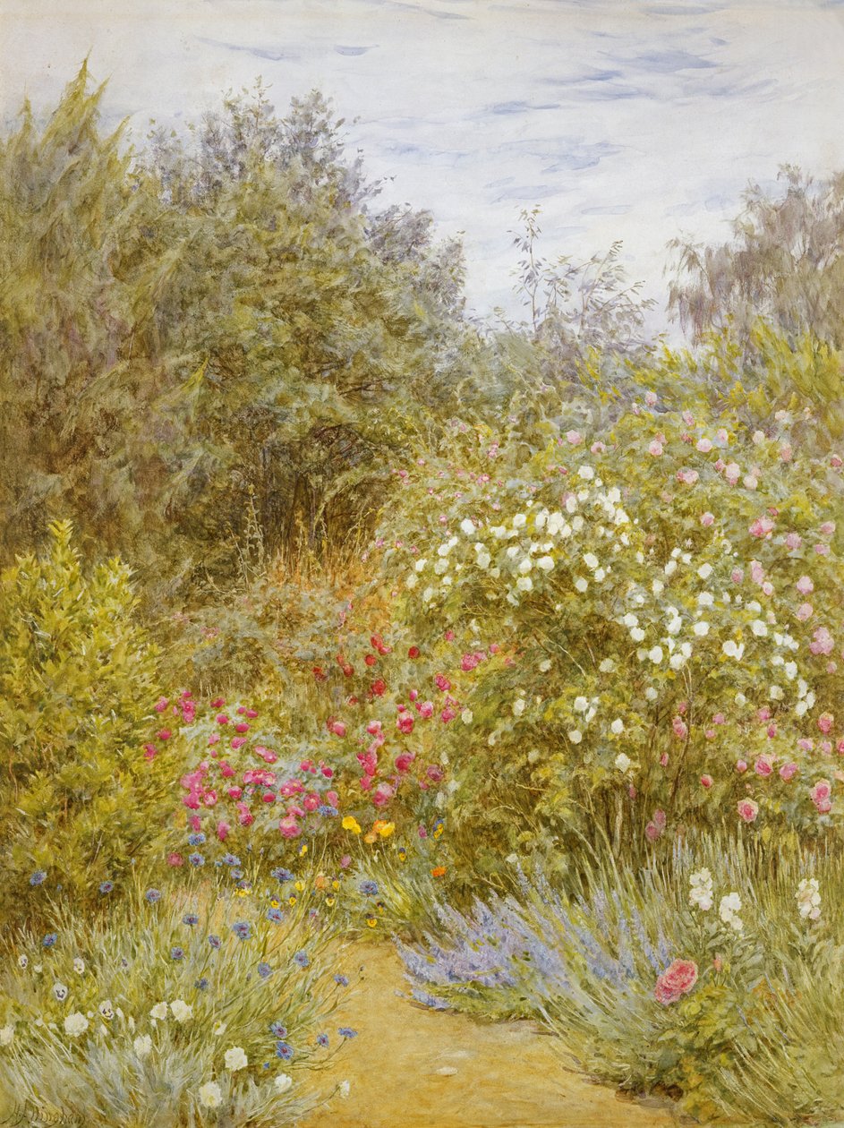 Ruusut Surrey Gardenissa (wc paperilla) tekijältä Helen Allingham