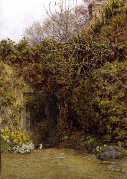 The Dairy Door, Farringford, lordi Tennysonin koti tekijältä Helen Allingham