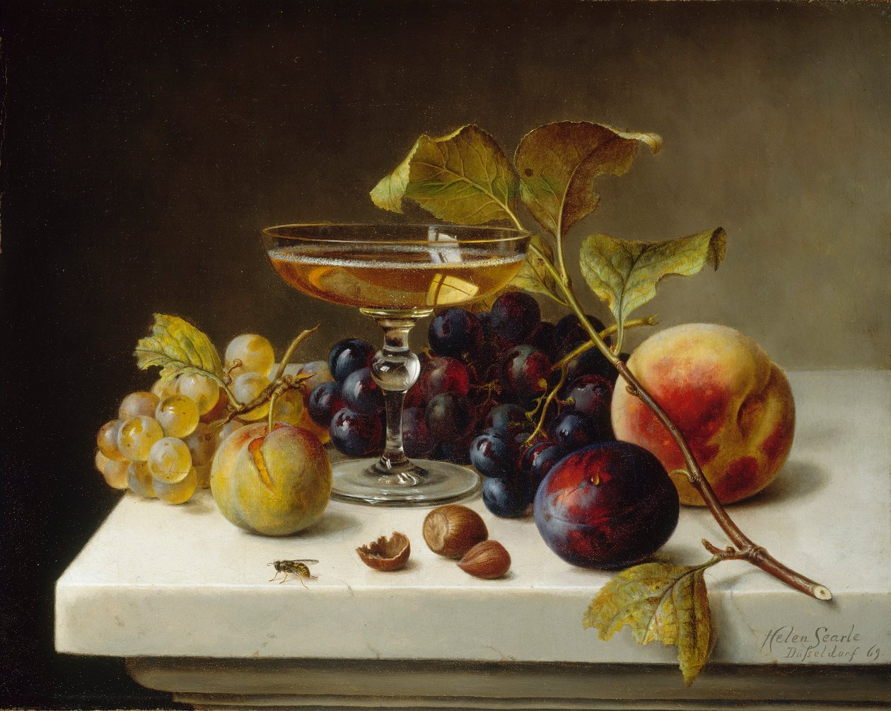 Still Life hedelmien ja samppanjan kanssa tekijältä Helen Searle