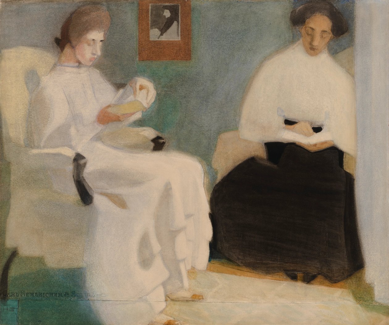 Tytöt lukevat, 1907. tekijältä Helene Schjerfbeck