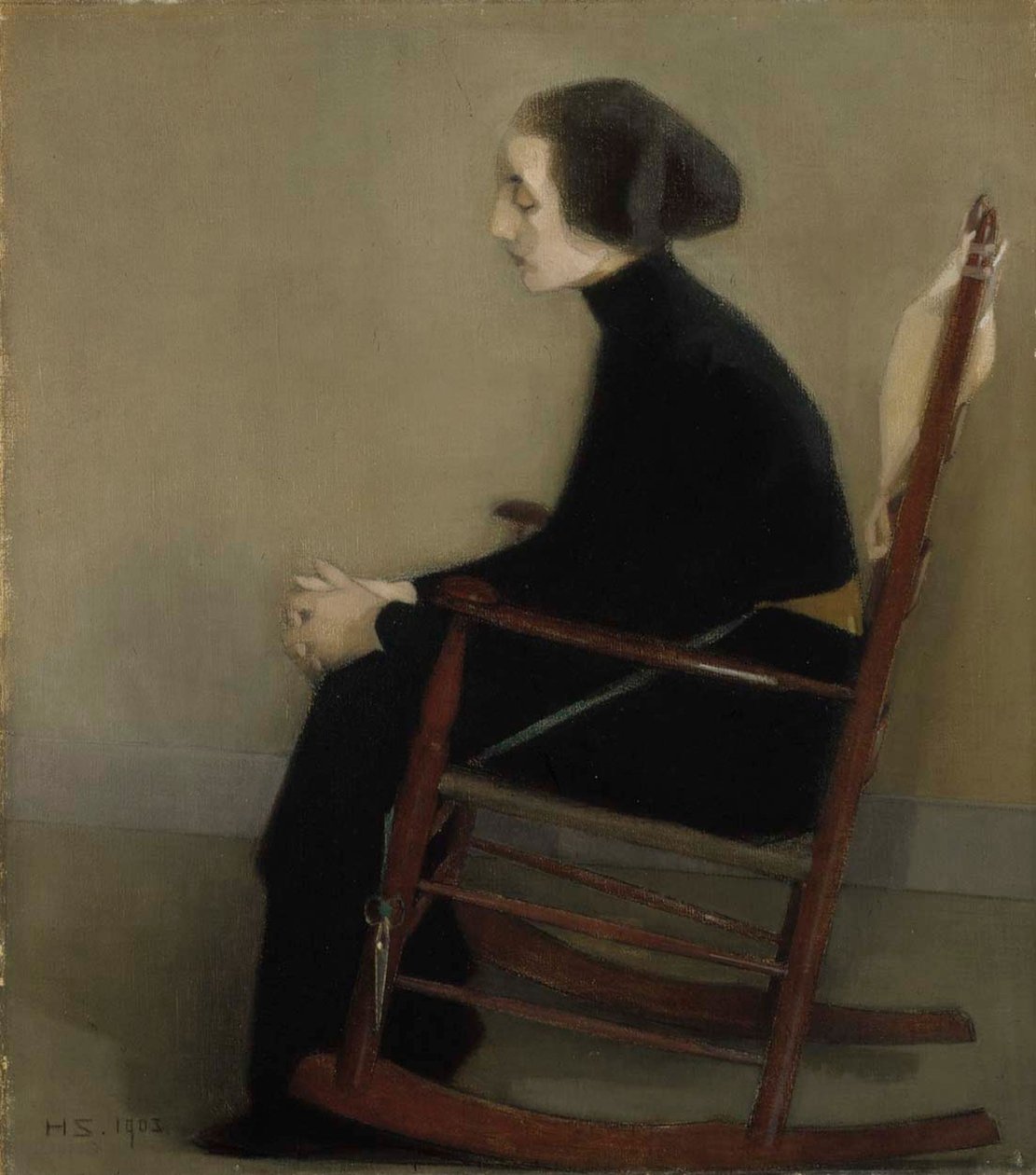 Ompelija Työssäkäyvä nainen, 1903. tekijältä Helene Schjerfbeck