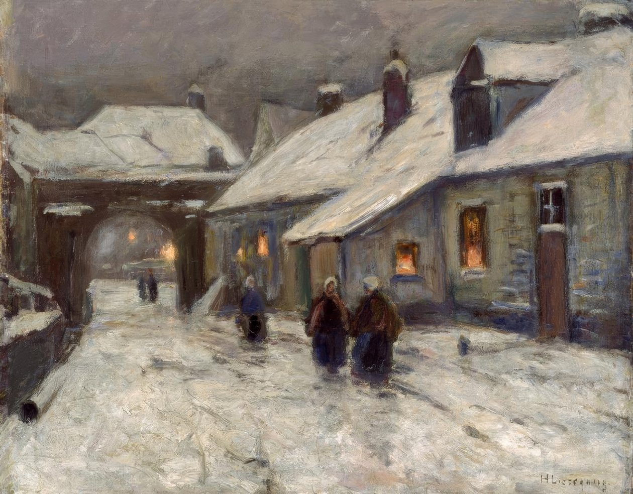 Winterliche Dorfstraße tekijältä Helmuth Liesegang