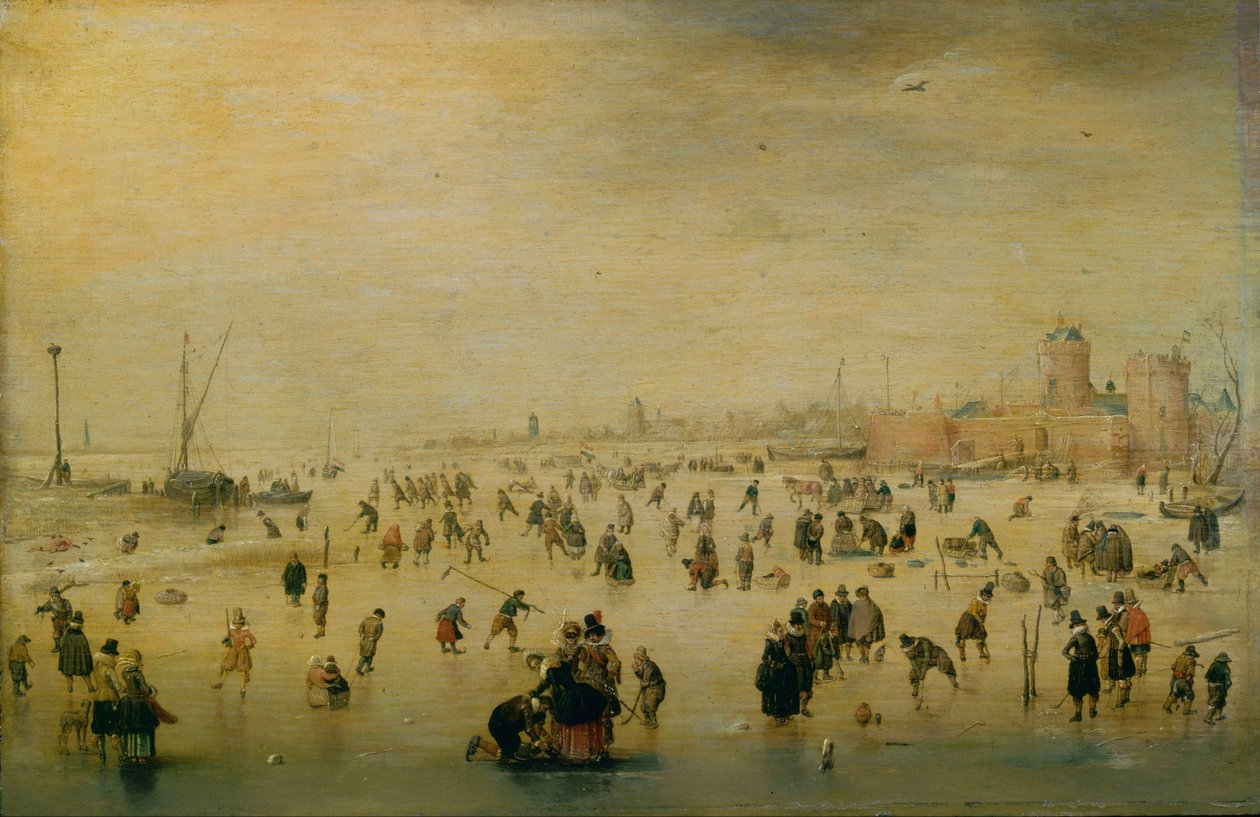 Luistelu kohtaus tekijältä Hendrick Avercamp