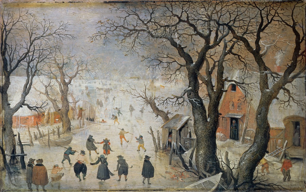 Talvikohtaus, n. 1610 tekijältä Hendrick Avercamp