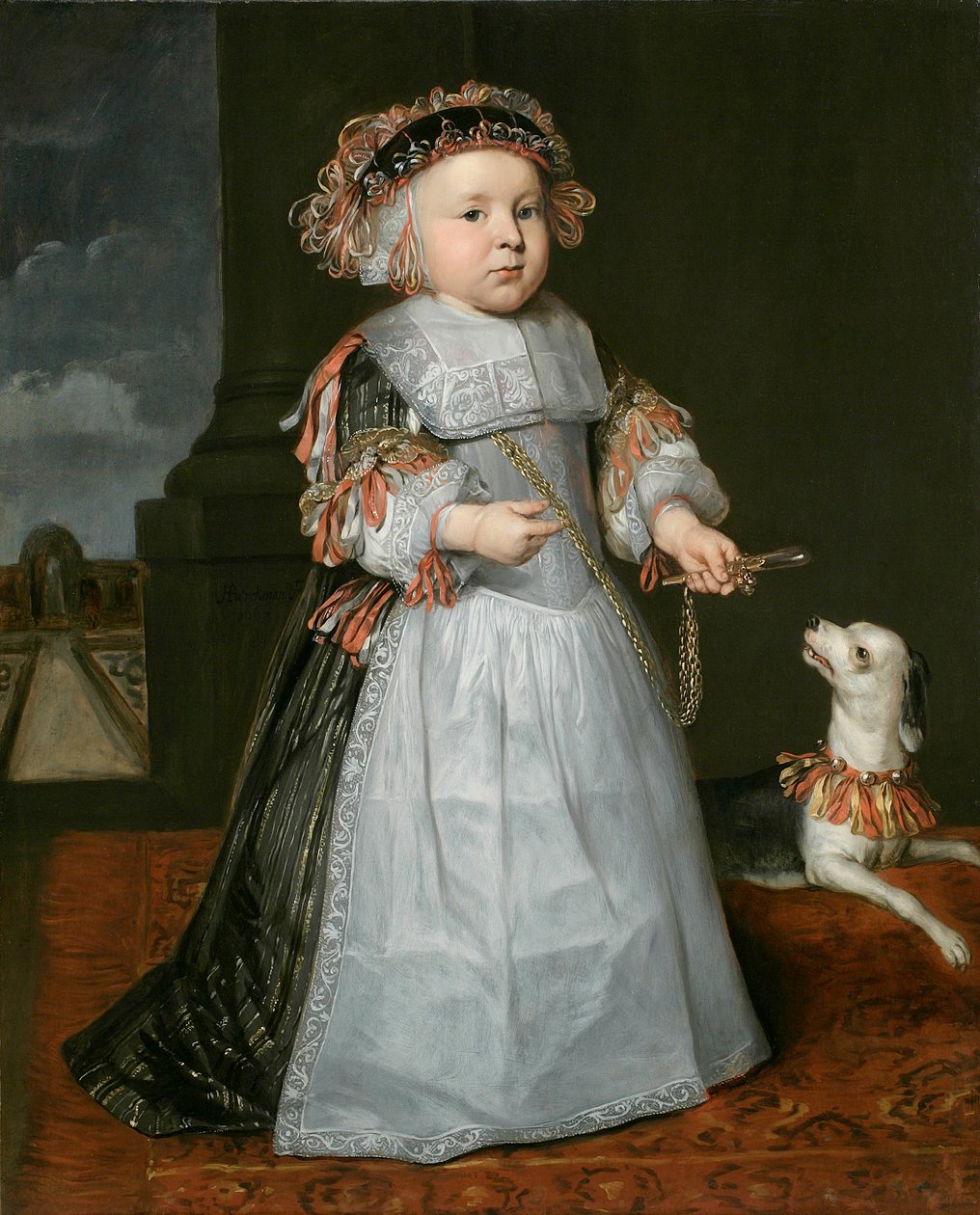 Nuori poika koiran kanssa, 1667 tekijältä Hendrick Berckman