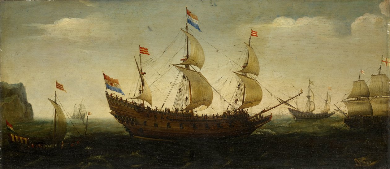 Hollantilaiset kolmimastoiset ja muut offshore-alukset tekijältä Hendrick Cornelisz. Vroom
