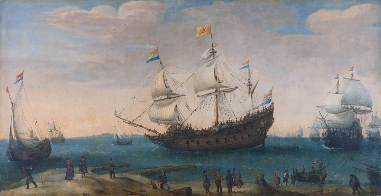 Mauritius ja muut Itä-Intian alukset tekijältä Hendrick Cornelisz. Vroom
