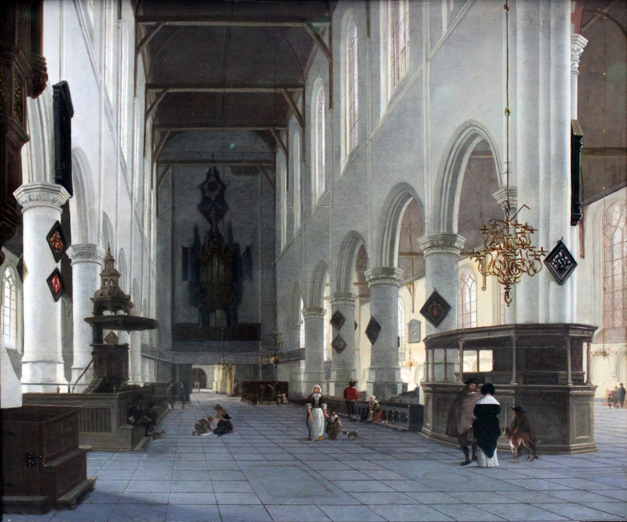 Oude Kerkin sisustus Delftissä tekijältä Hendrik Cornelisz. van Vliet