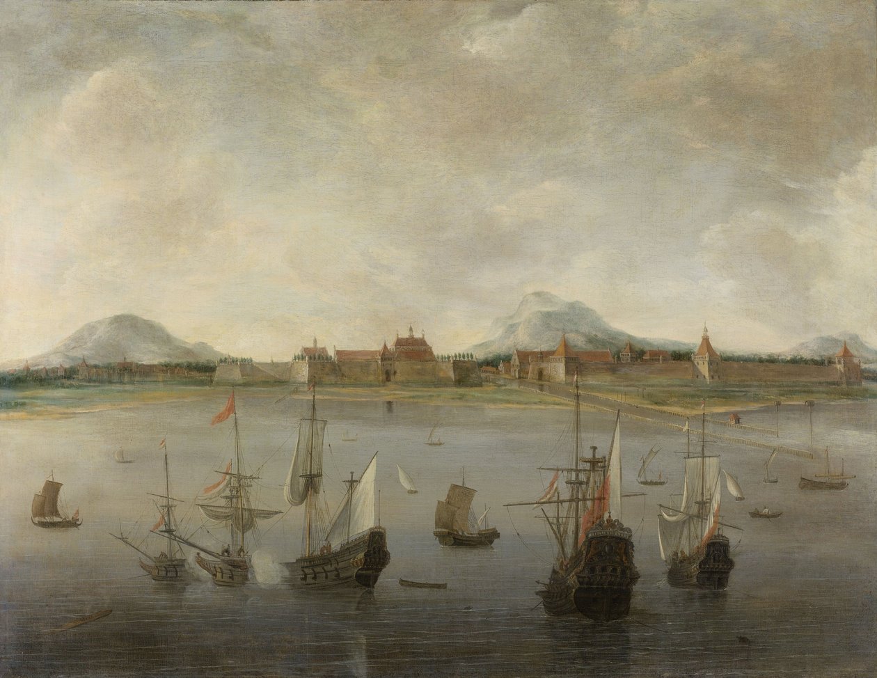 Näkymä Bataviaan Salakin, Pangerangon ja Geden vuoristoon. 1640-76 tekijältä Hendrick Dubbels