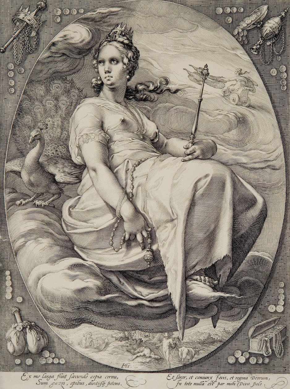 Juno (neljästä jumaluudesta) tekijältä Hendrik Goltzius