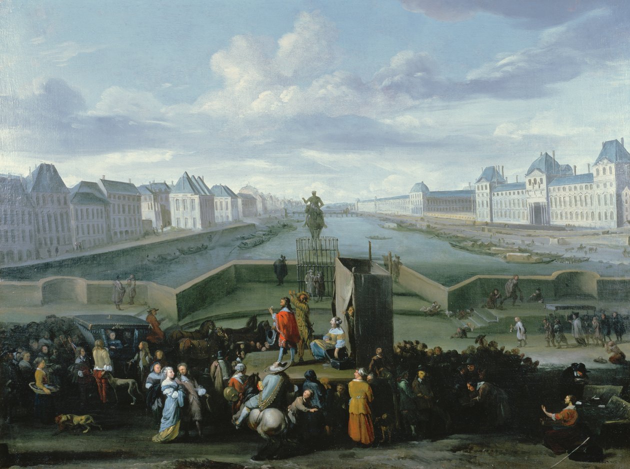 Näkymä Pont Neufista, Pariisi, 1668 tekijältä Hendrick Mommers