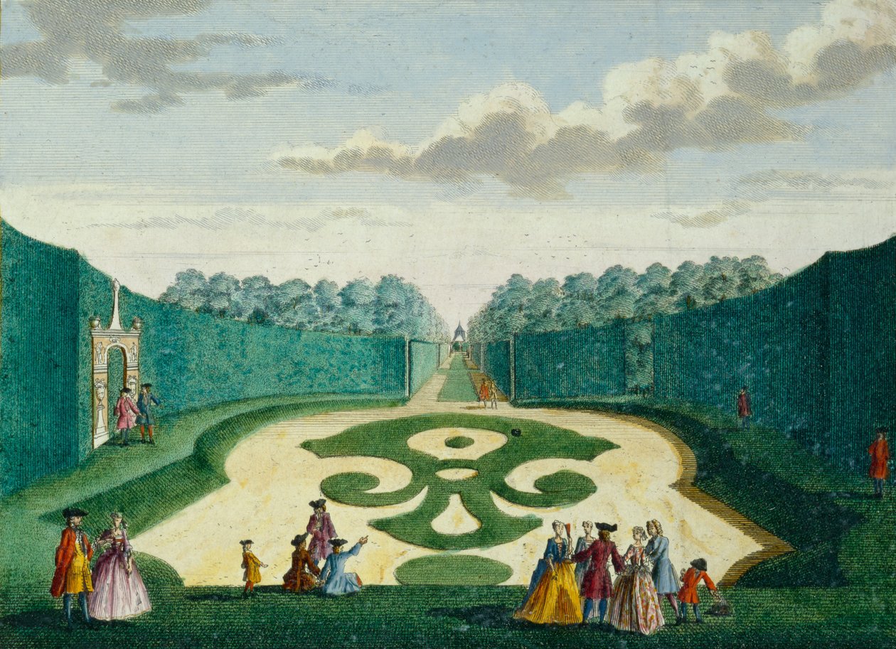 Suunnittelu puutarhaan, n. 1700 tekijältä Hendrick de and Brouerius Van Nidek, Mattheus Leth