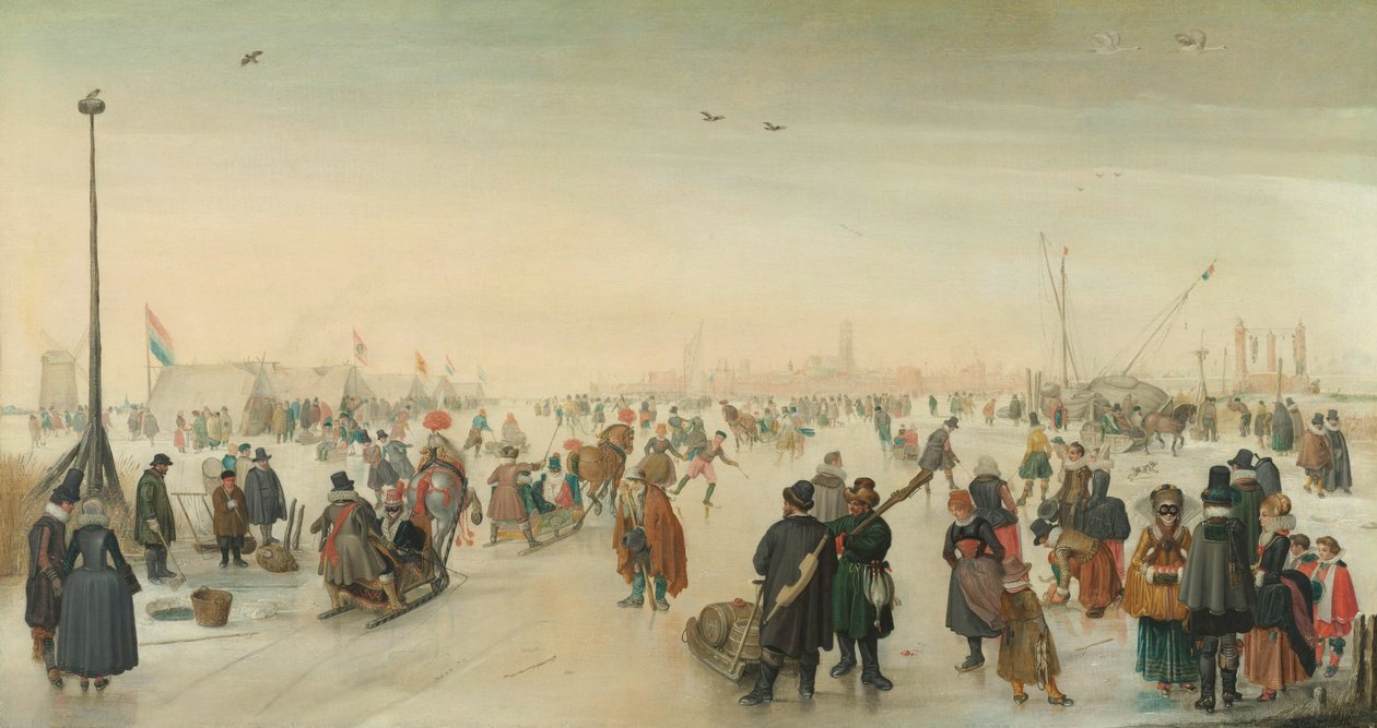 Nauti jäästä lähellä kaupunkia Talvimaisema lähellä kaupunkia tekijältä Hendrick Avercamp