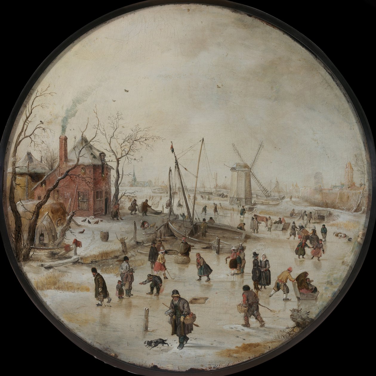 Frozen River luistelijoiden kanssa tekijältä Hendrick Avercamp