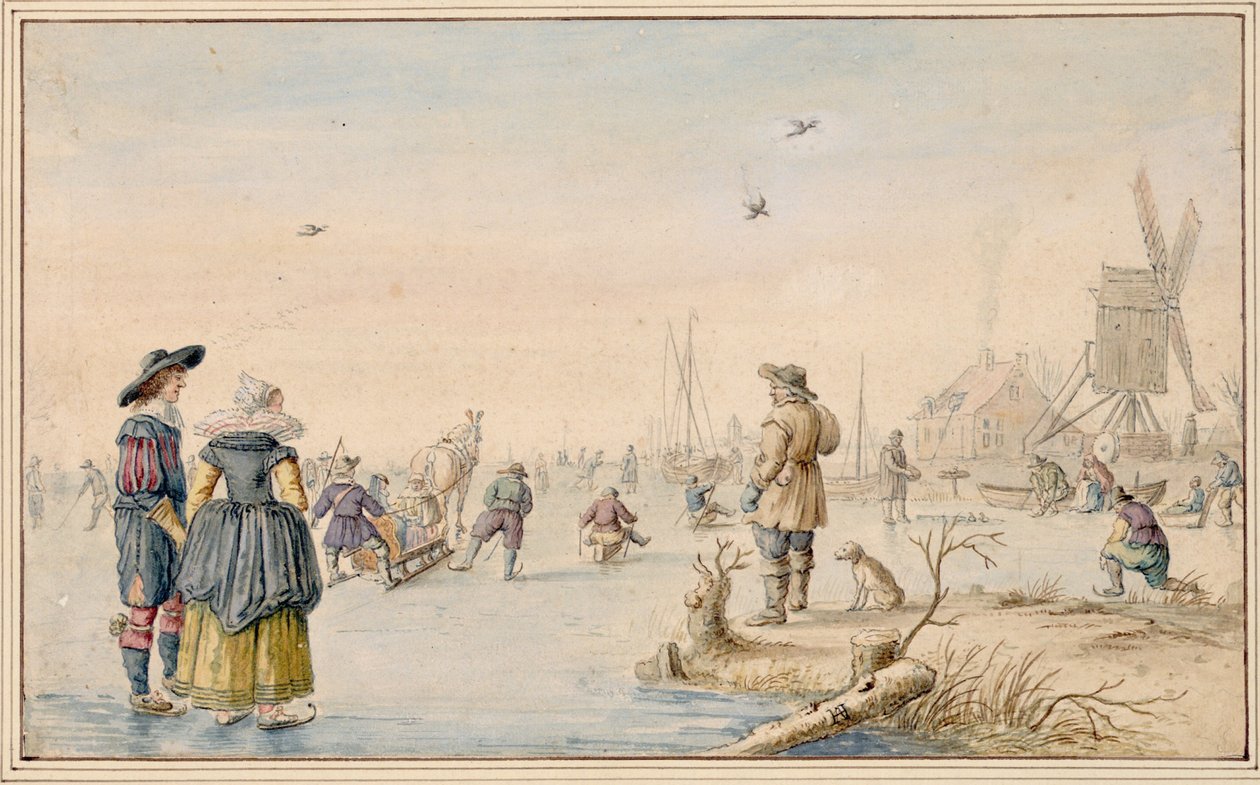Hendrick Avercamp - Talvimaisema luistelijoiden kanssa, Albertina tekijältä Hendrick Avercamp