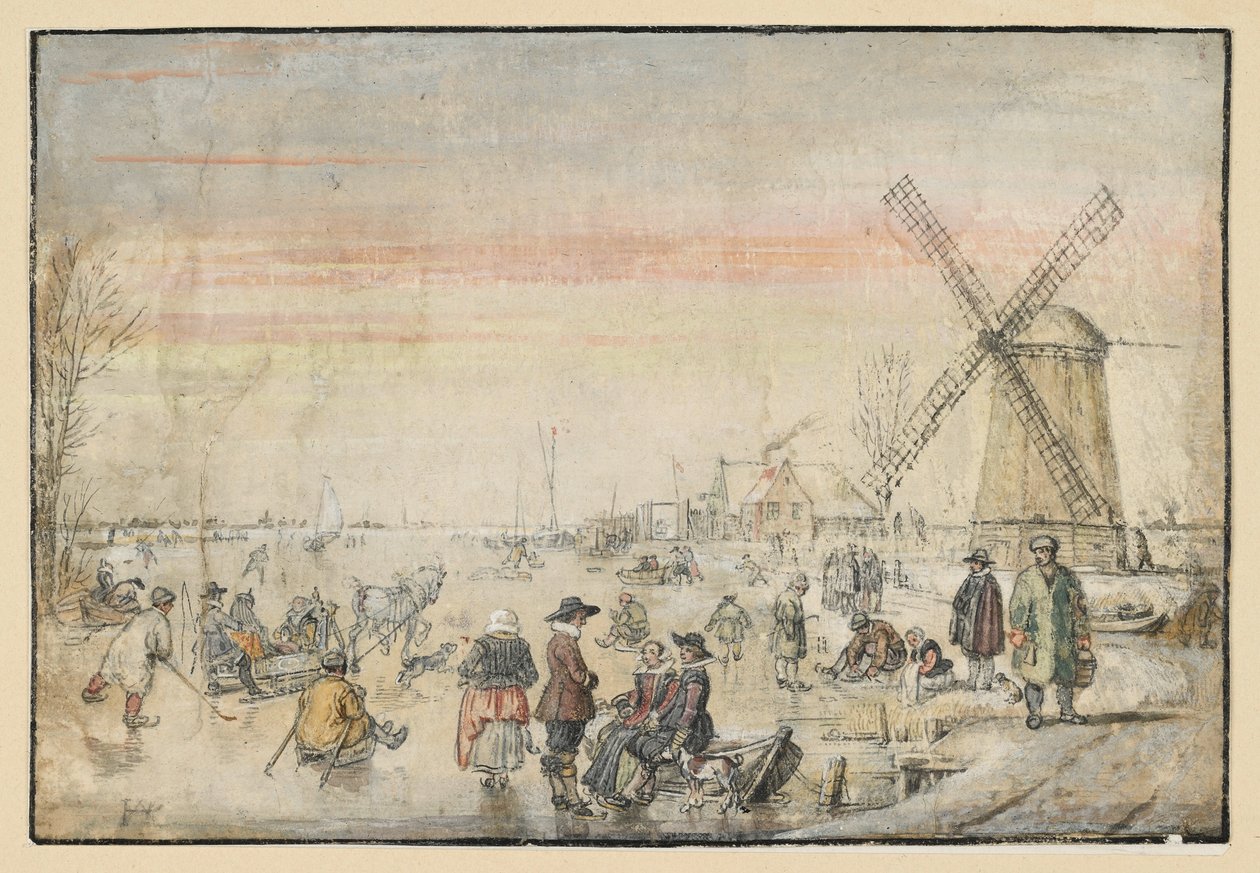 Elämää jäällä tekijältä Hendrick Avercamp