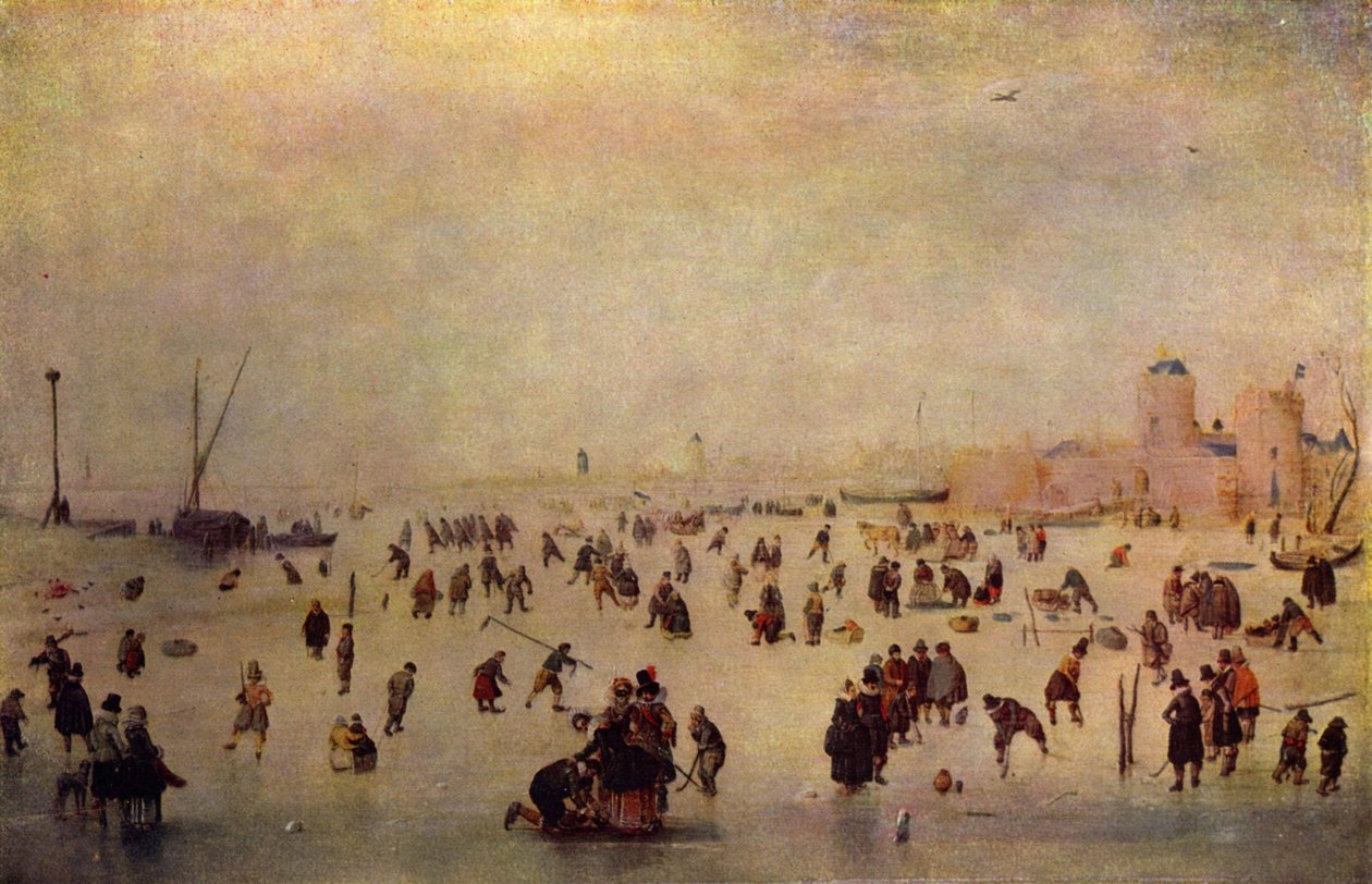 Luistelu kohtaus tekijältä Hendrick Avercamp