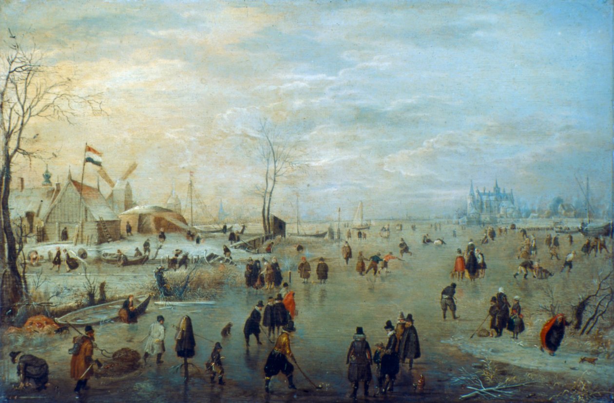 Talvimaisema, 1630-1634 tekijältä Hendrick Avercamp