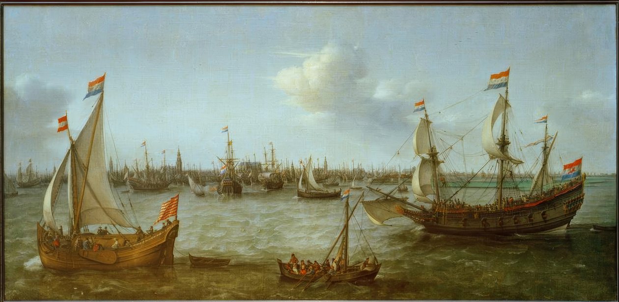 Näkymä Ij-joelle Amsterdamin lähellä tekijältä Hendrick Cornelisz. Vroom