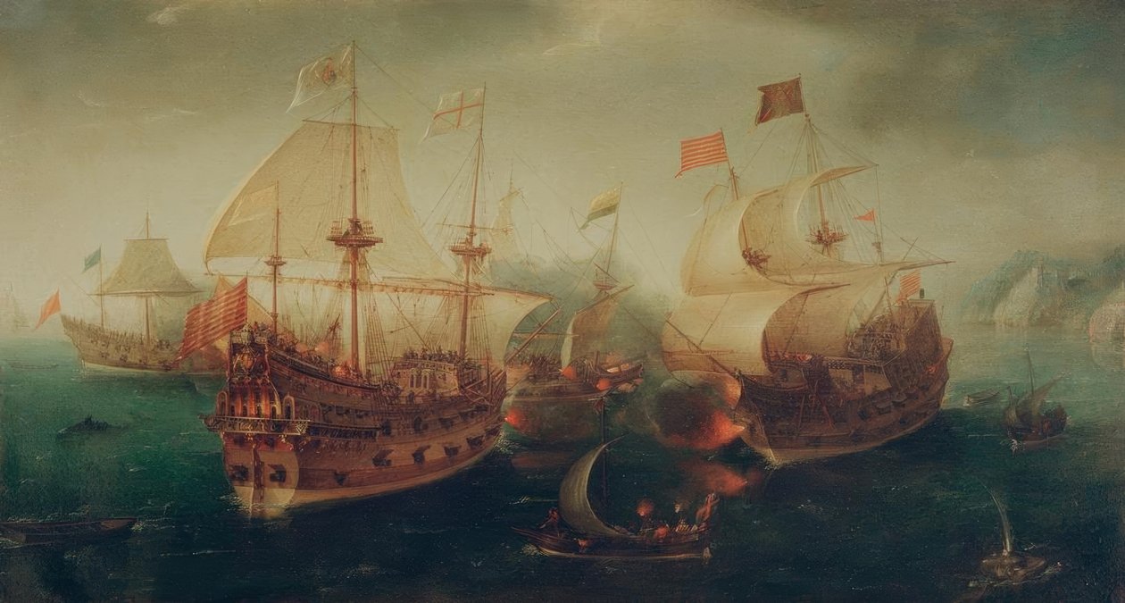 Merivoimien taistelu tekijältä Hendrick Cornelisz. Vroom