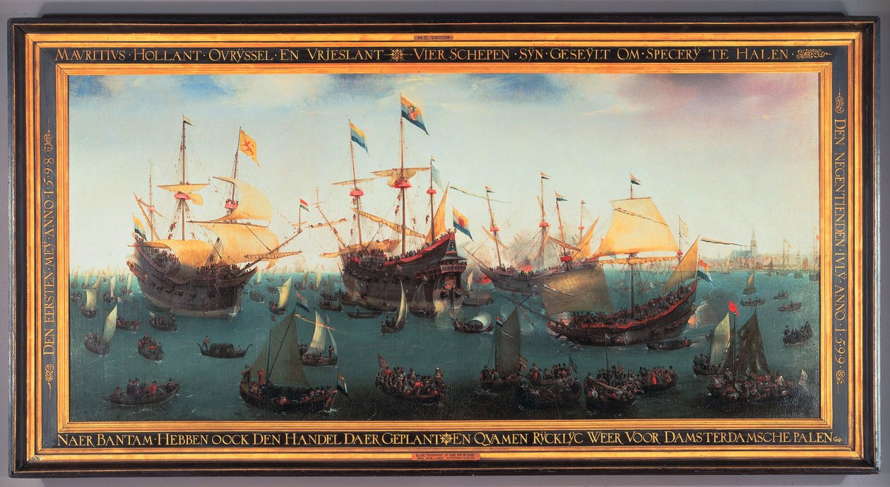 Toisen Itä-Intian tutkimusmatkan paluu Amsterdamiin, 19. heinäkuuta 1599, 1599 tekijältä Hendrick Cornelisz. Vroom