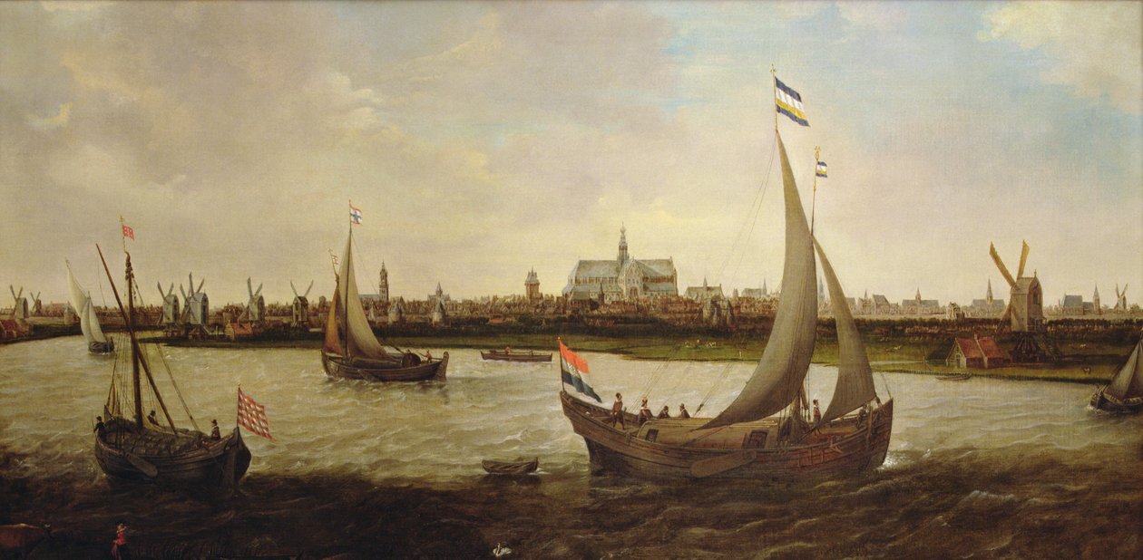 Näkymä Haarlemiin pohjoisesta (öljy kankaalle) tekijältä Hendrick Cornelisz. Vroom