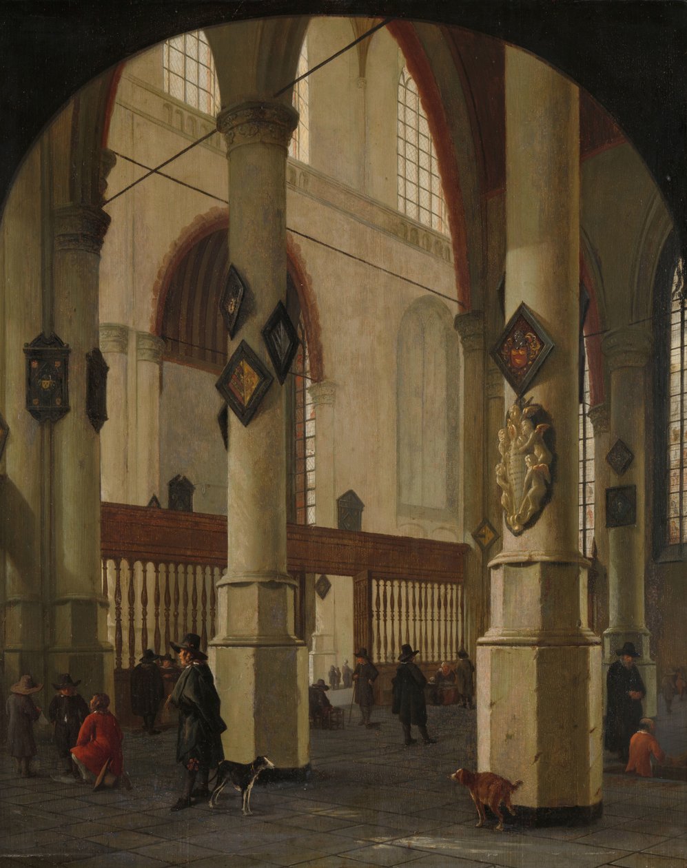 Näkymä Delftin vanhalle kirkolle tekijältä Hendrick Cornelisz van Vliet