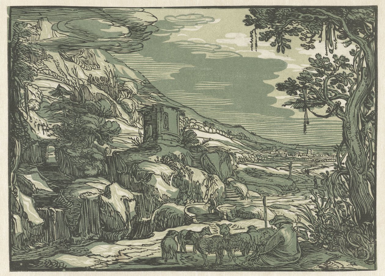 Arkadian maisema tekijältä Hendrick Goltzius (rejected attribution)