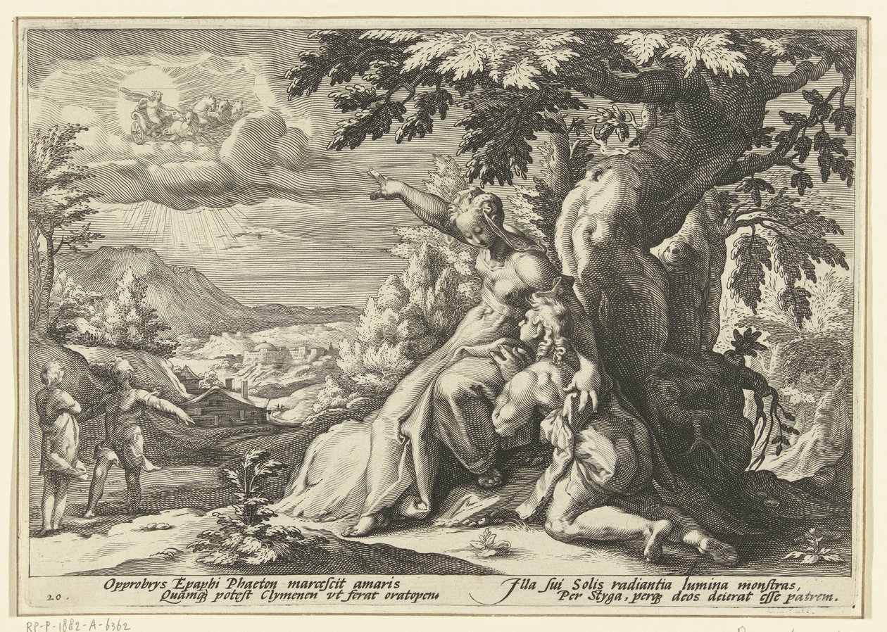 Clymene määrää Phaethonin isänsä, auringonjumalan Ovid