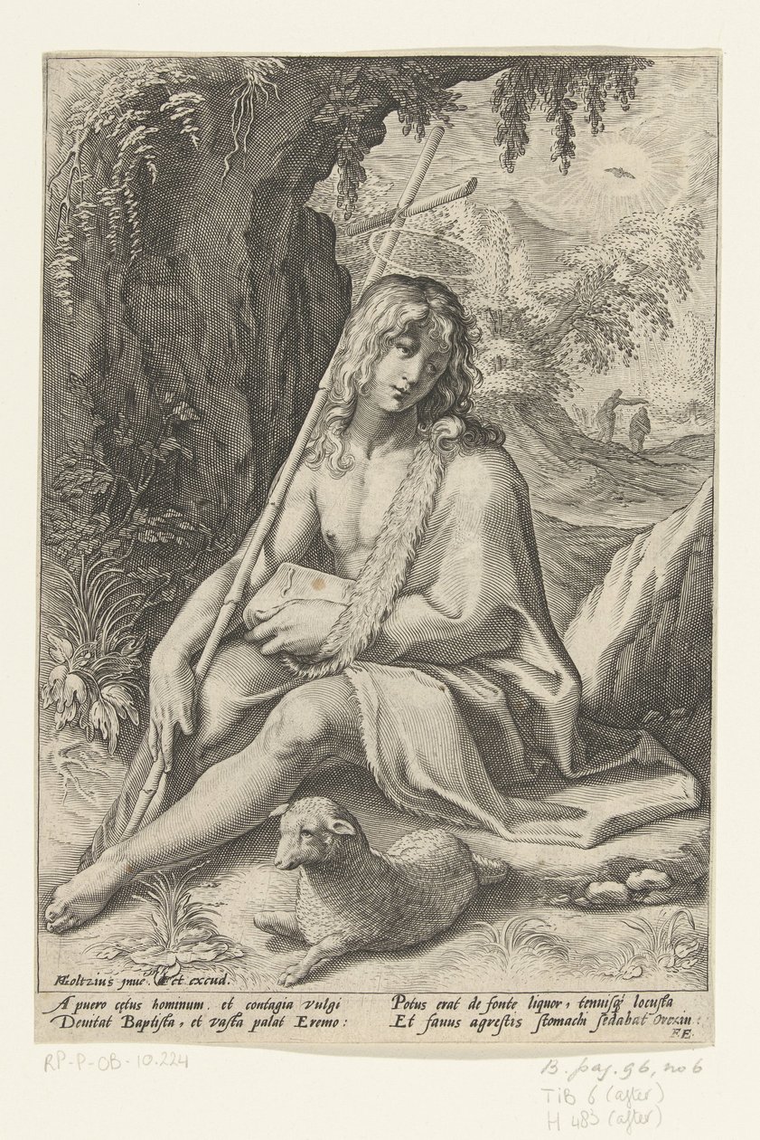 Johannes Kastaja tekijältä Hendrick Goltzius (workshop of)