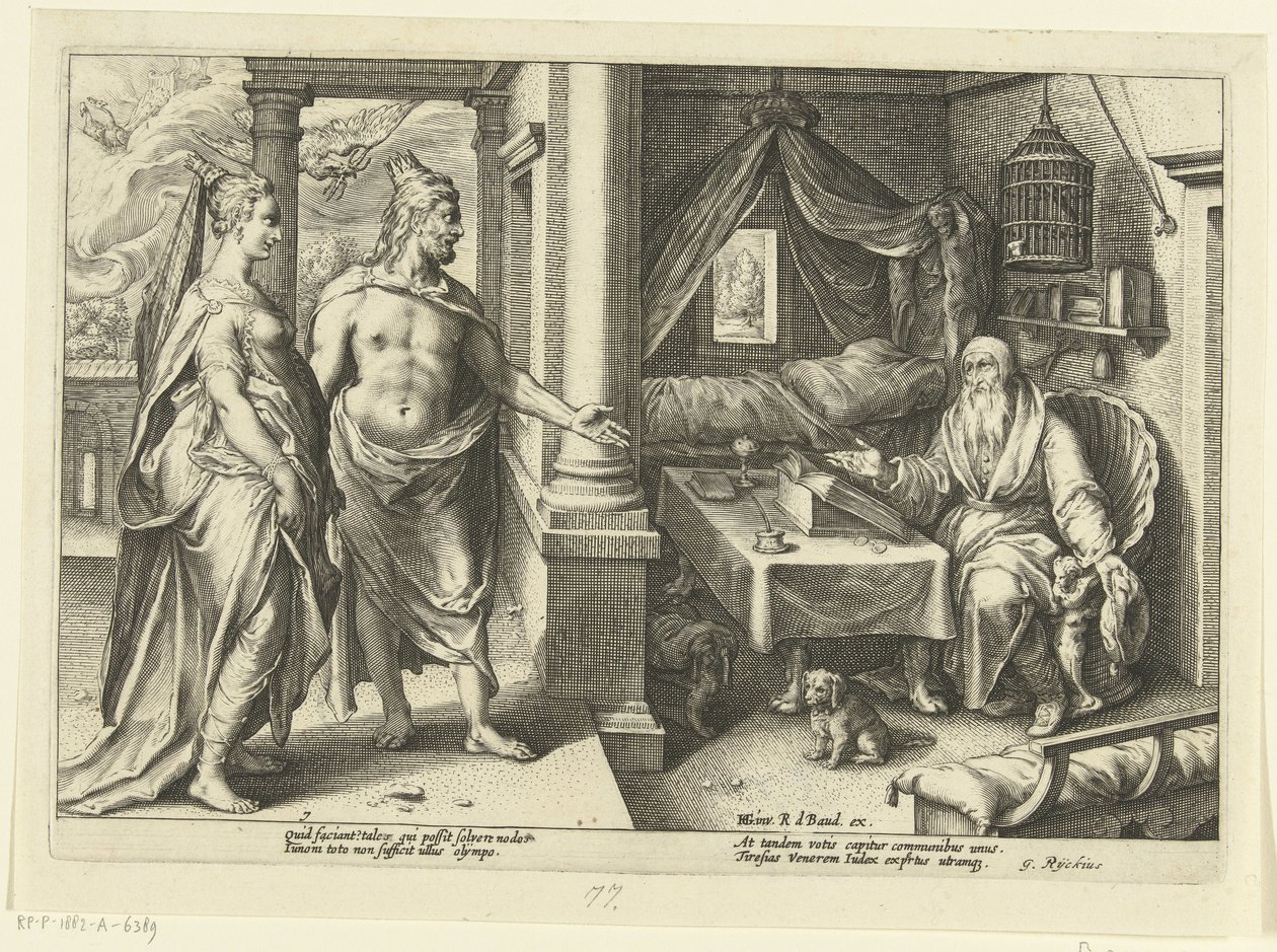 Juno ja Jupiter neuvottelevat Tiresiasista Ovid
