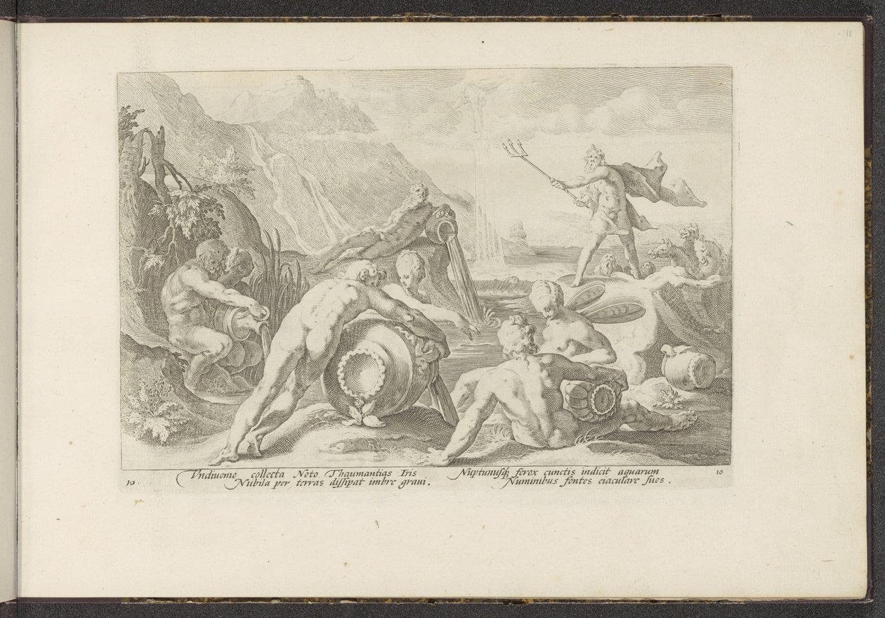Neptunus ja jokien jumalat aiheuttavat tulvan Ovid