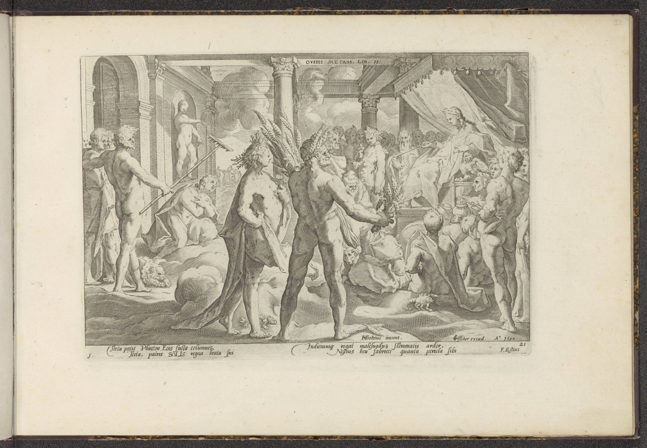 Phaëton in het paleis van Helios Ovidian meta. Lib. II (otsikko esineessä) Ovid