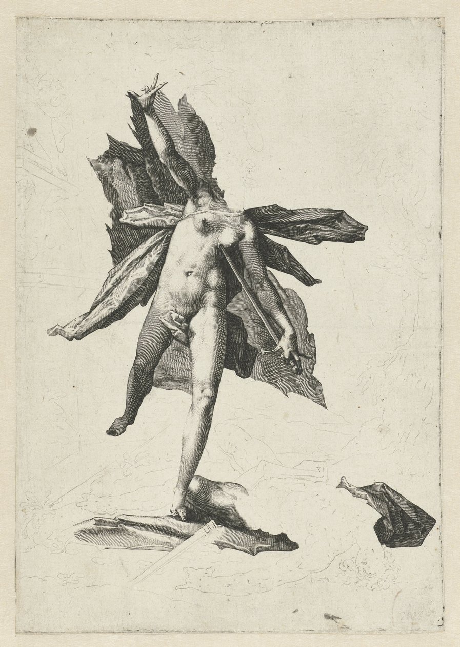 Pyramus ja Thisbe tekijältä Hendrick Goltzius (workshop of)