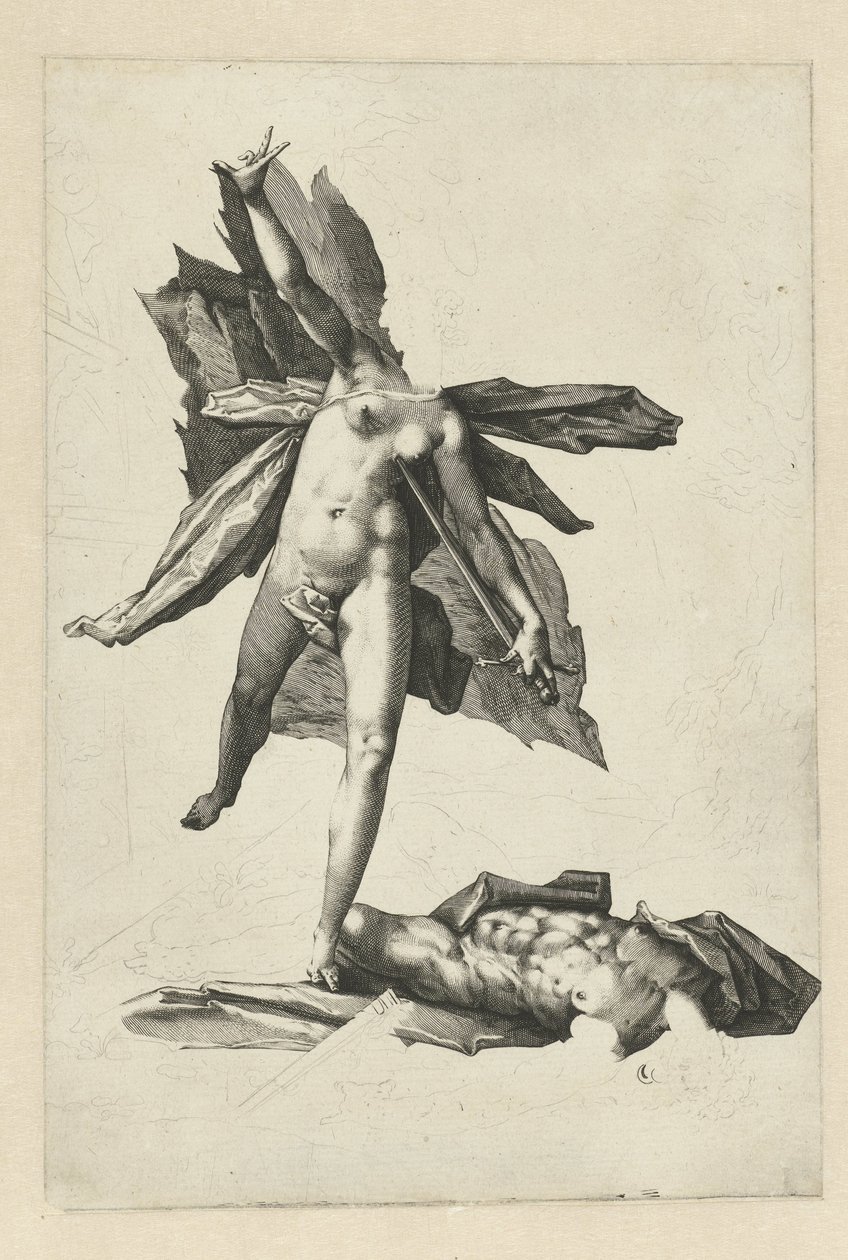 Pyramus ja Thisbe tekijältä Hendrick Goltzius (workshop of)