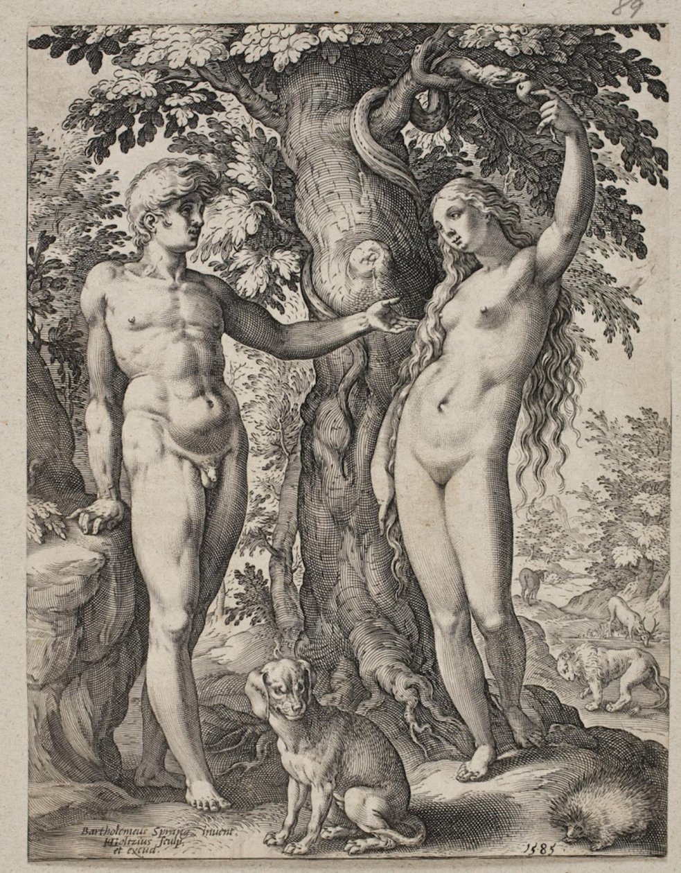 Aatami ja Eeva tekijältä Hendrick Goltzius