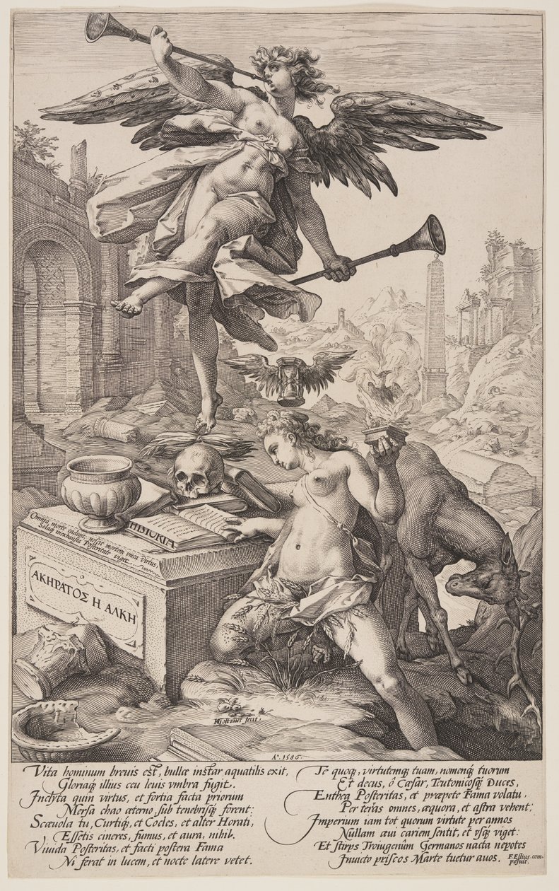 Allegoria maineesta ja historiasta, roomalaisista sankareista. tekijältä Hendrick Goltzius